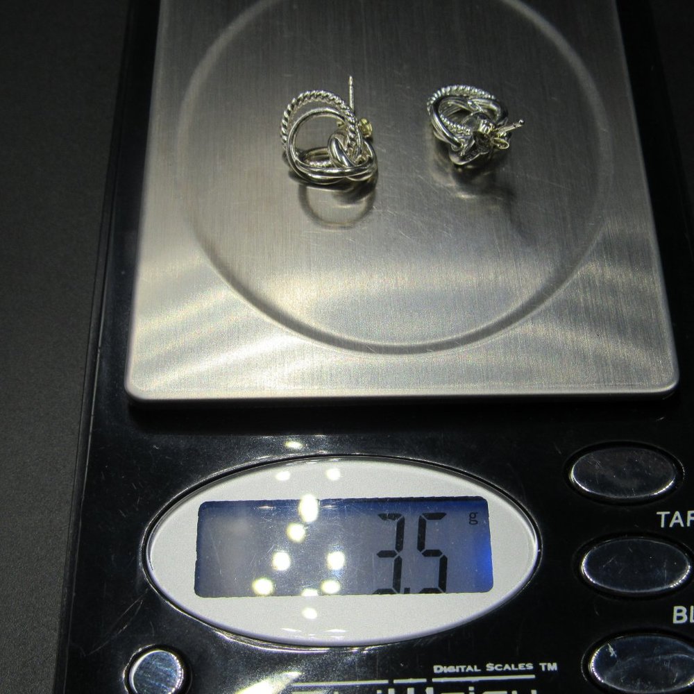 Sterling Small Textured Circle Dangle Earrings - image 6